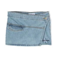 Джинсовые шорты с вышитым логотипом Джинсовые шорты с вышитым логотипом