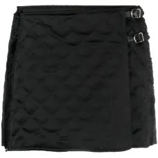 Стеганая мини-юбка с запахом