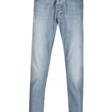 Зауженные джинсы с эффектом потертости