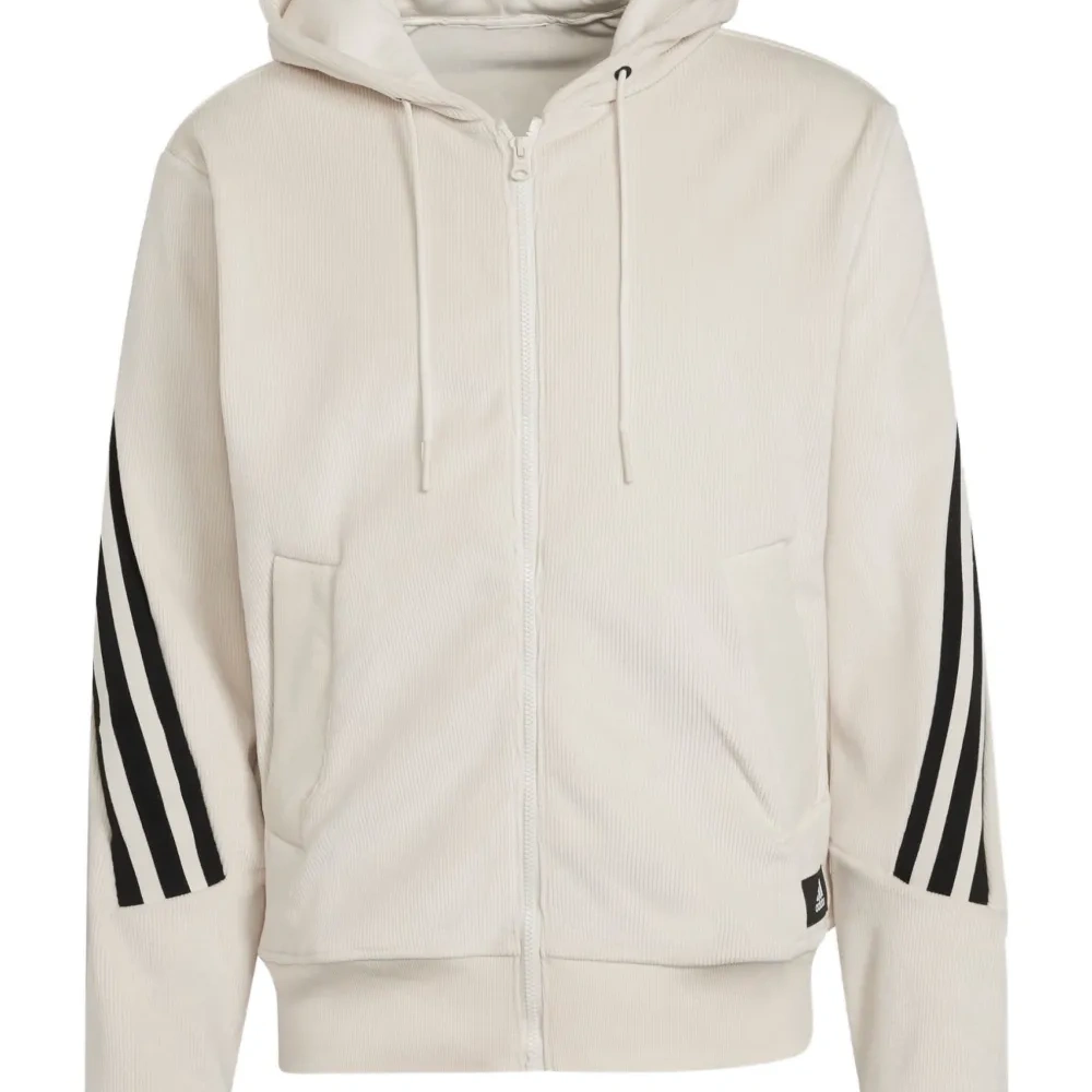 Худи со вставками в рубчик на молнии