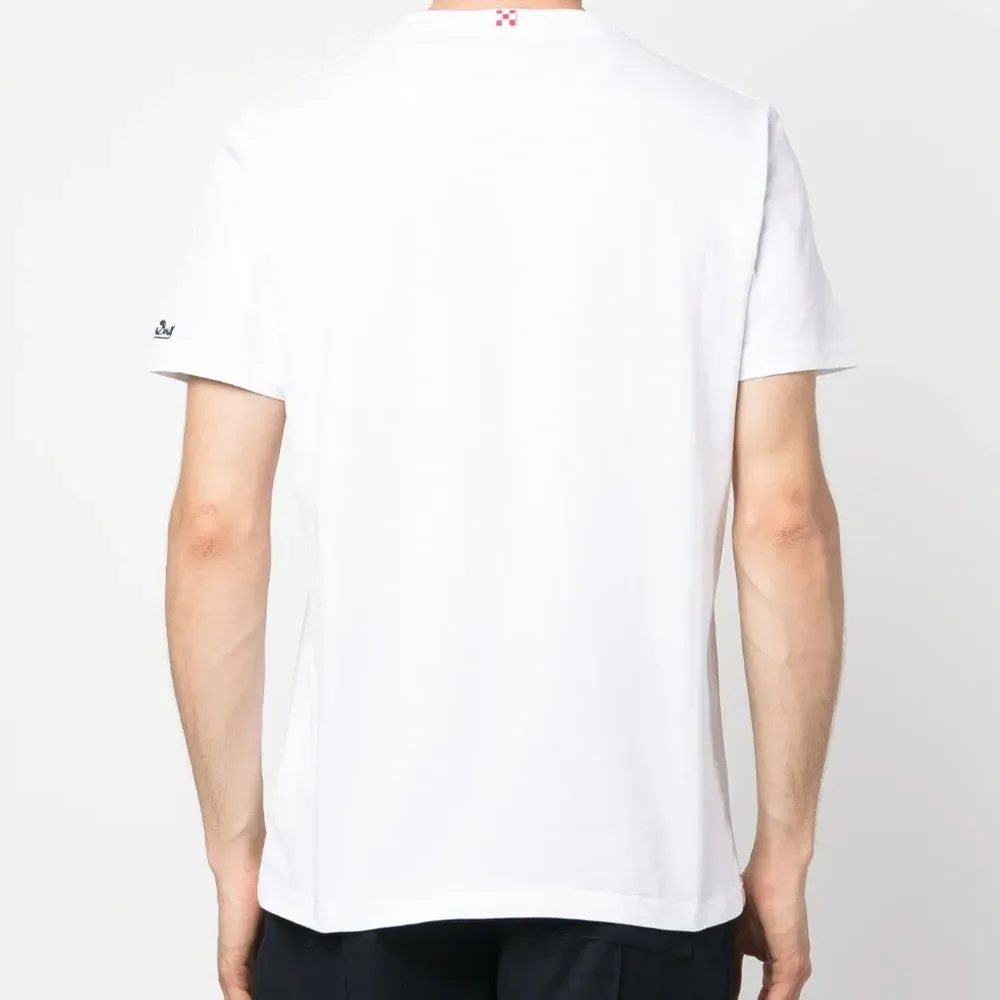 Футболка с карманом и принтом