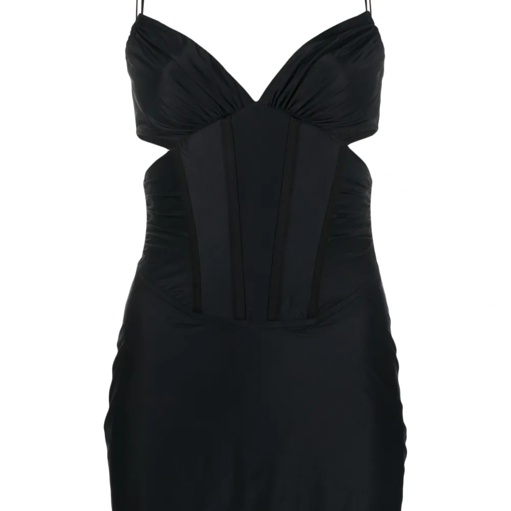 Платье мини на бретелях с вырезами