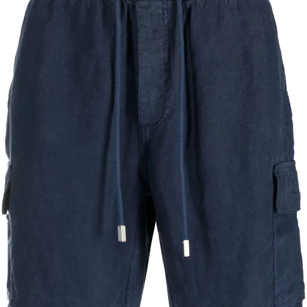 Льняные шорты с нашивкой-логотипом