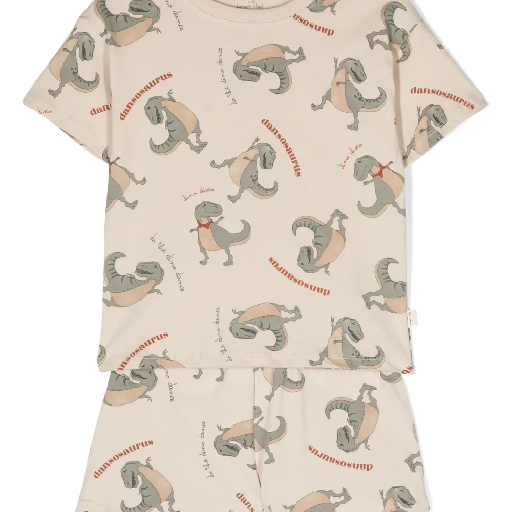 Комплект из топа и шортов с принтом