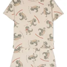 Комплект из топа и шортов с принтом