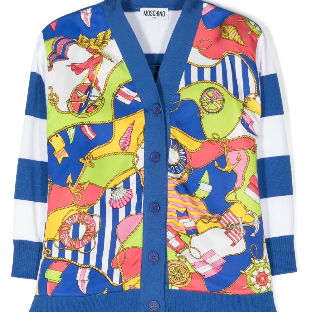 Полосатый кардиган с принтом