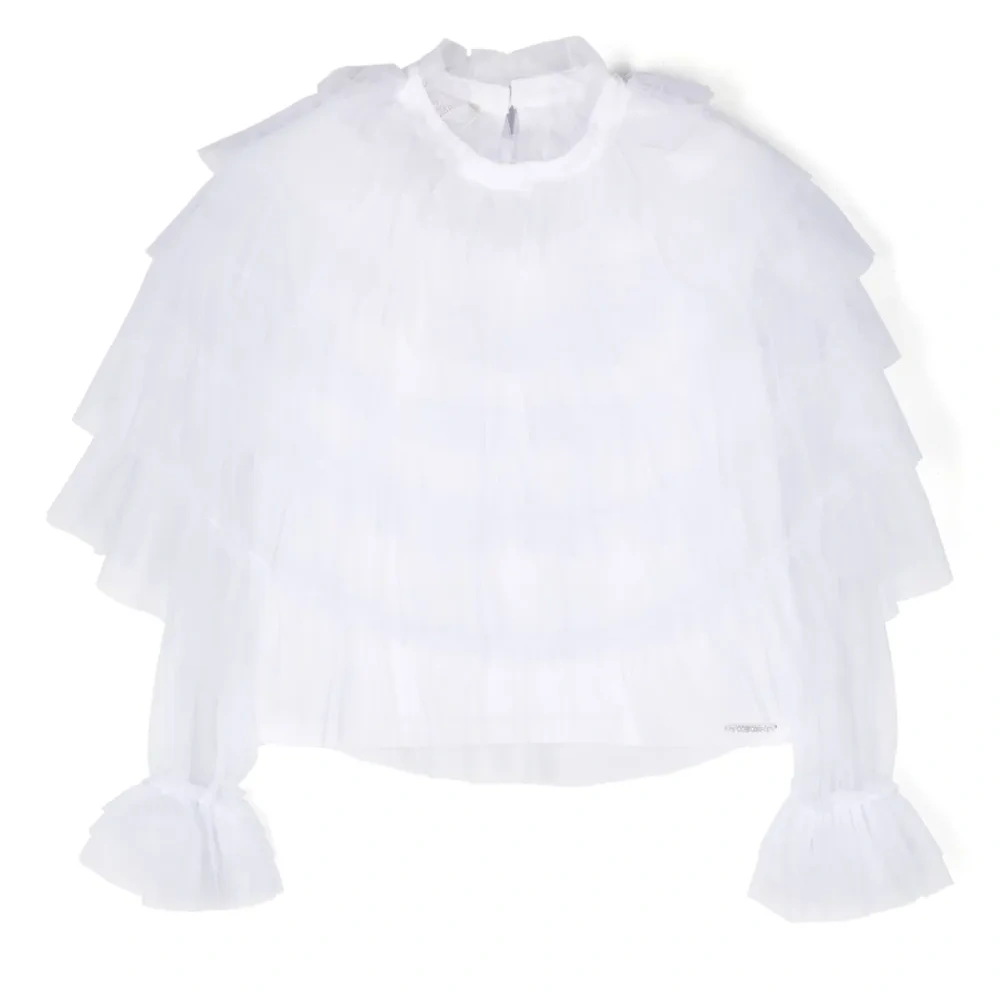 Многослойная блузка с объемными рукавами