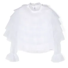 Многослойная блузка с объемными рукавами