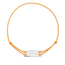 Веревочный браслет с серебряной вставкой Веревочный браслет с серебряной вставкой