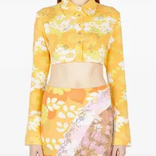 рубашка с цветочным принтом