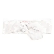 Шелковая повязка на голову с вышитым логотипом