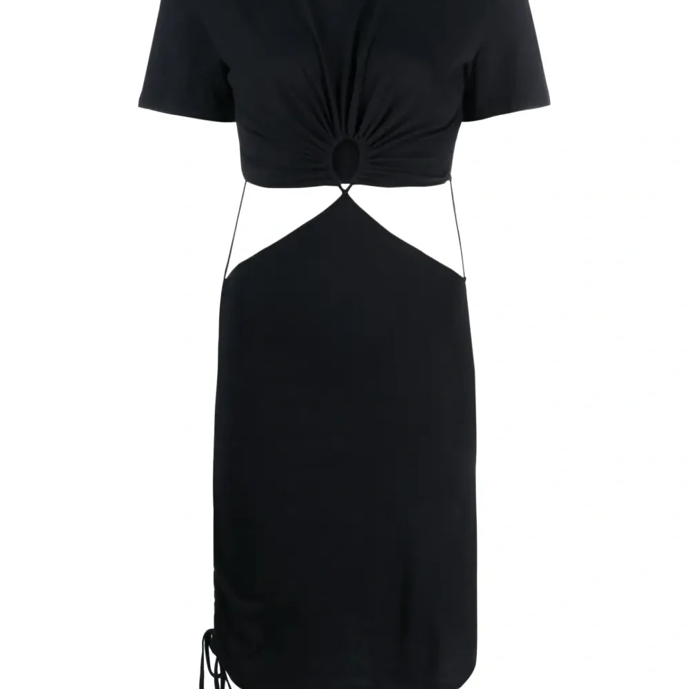 Платье-футболка длины мини с вырезом