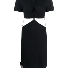 Платье-футболка длины мини с вырезом