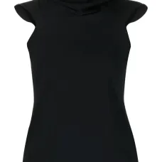 Топ с короткими рукавами и воротником-хомутом