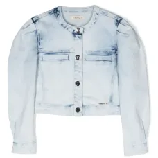 Джинсовая куртка с объемными рукавами