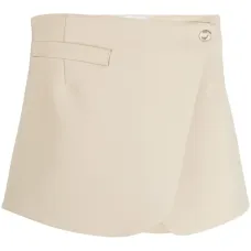 Юбка мини строгого кроя с запахом