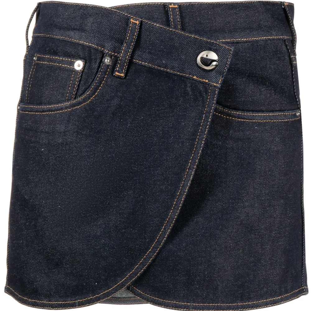 Джинсовая юбка мини с запахом