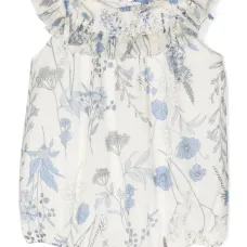 Ромпер с оборками и цветочным принтом