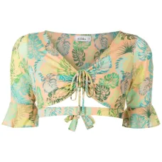 Топ с завязками и принтом