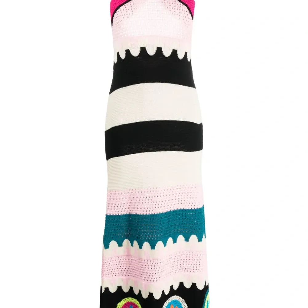 Трикотажное платье макси с жаккардовым логотипом