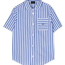 Полосатая рубашка с короткими рукавами