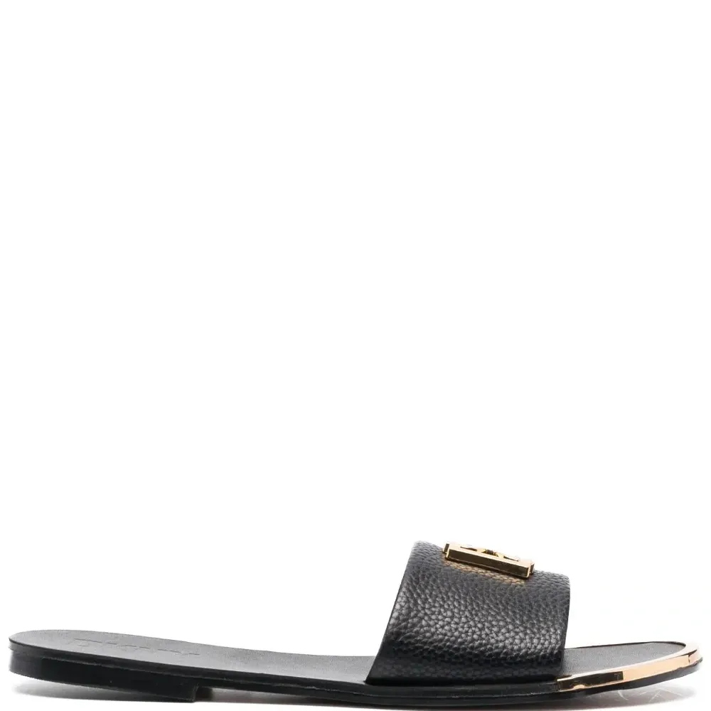 Шлепанцы из искусственной кожи с логотипом