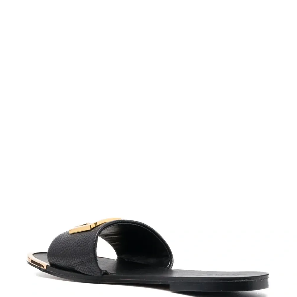 Шлепанцы из искусственной кожи с логотипом