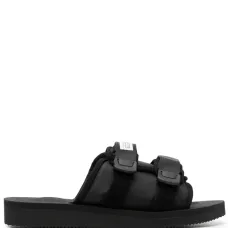 Шлепанцы на липучках с нашивкой-логотипом