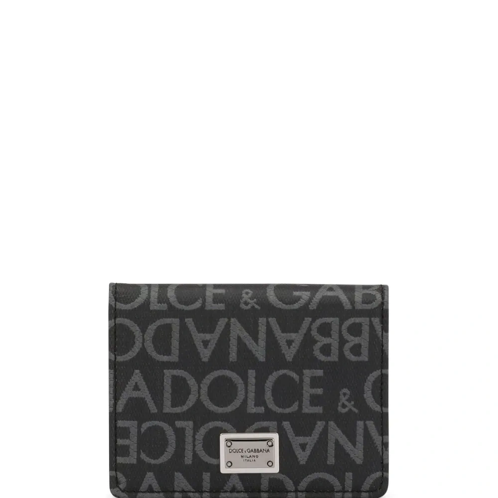 Складной картхолдер с жаккардовым логотипом Складной картхолдер с жаккардовым логотипом