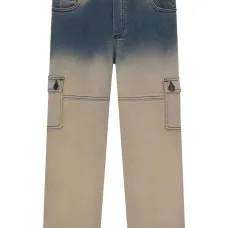 Джинсы карго с эффектом деграде