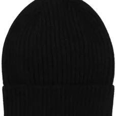 Шапка бини с подворотом в рубчик