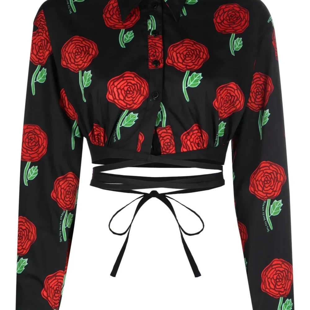 Блузка с длинными рукавами и цветочным принтом Блузка с длинными рукавами и цветочным принтом