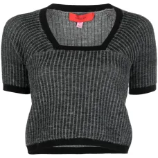 Укороченная футболка Amoretto в рубчик