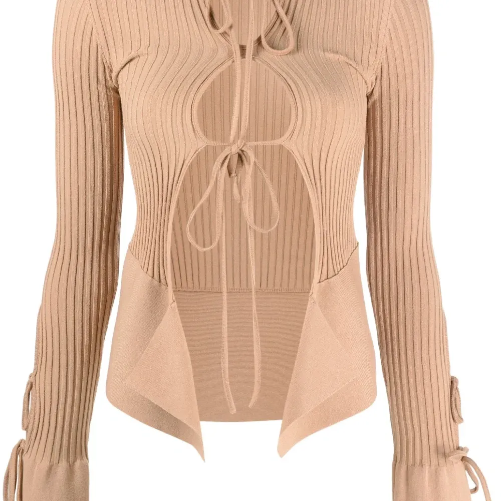 Топ в рубчик с длинными рукавами