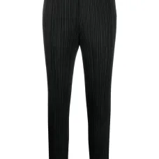 Укороченные зауженные брюки с плиссировкой