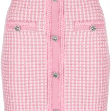 Трикотажная юбка мини в клетку