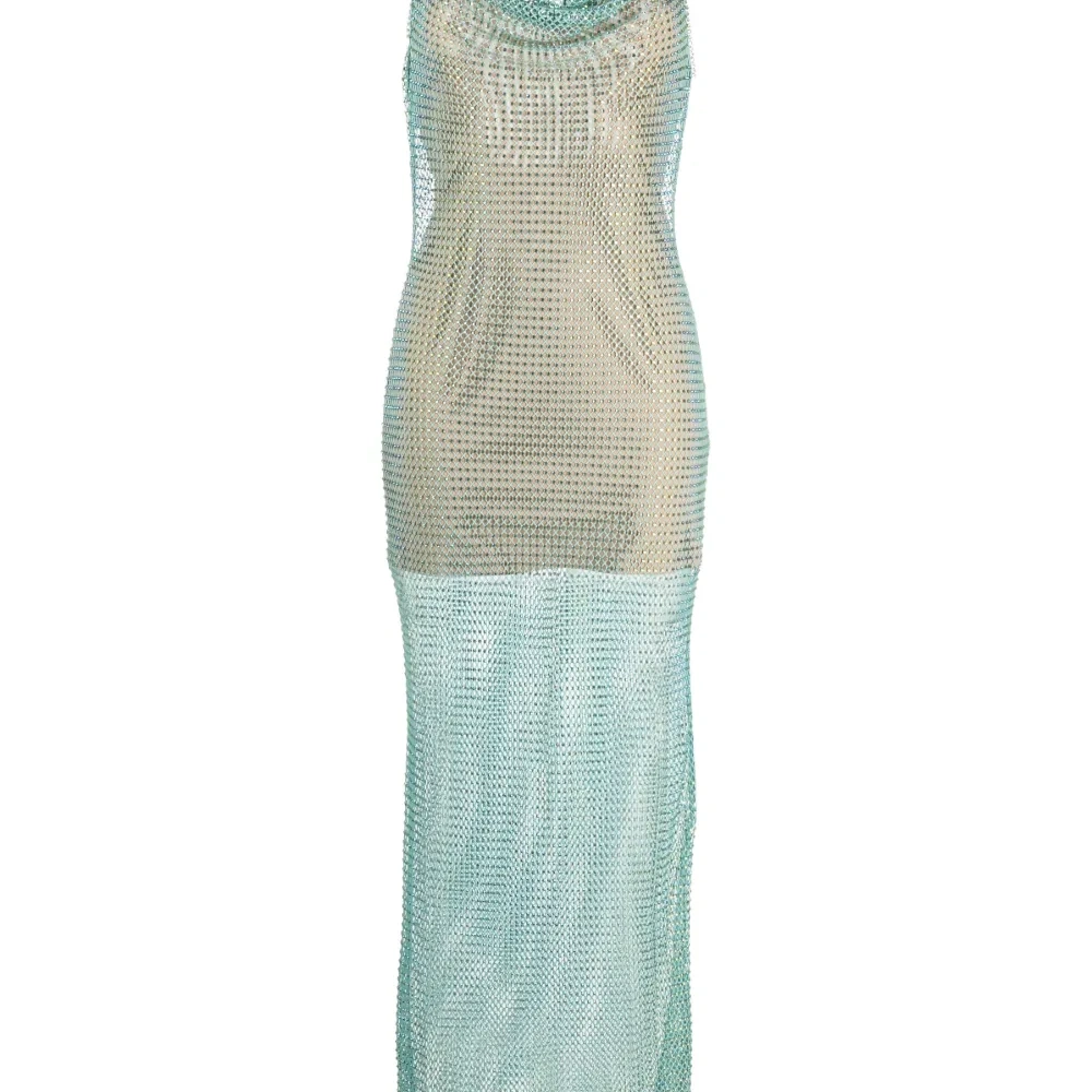 Сетчатое платье со стразами