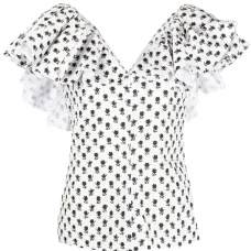 Топ с оборками и цветочным принтом Топ с оборками и цветочным принтом