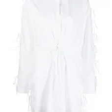 Платье-рубашка с бантами