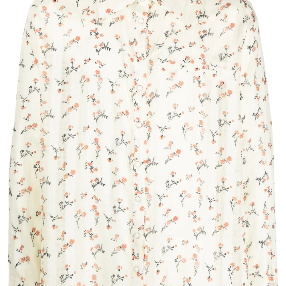 Рубашка с длинными рукавами и цветочным принтом