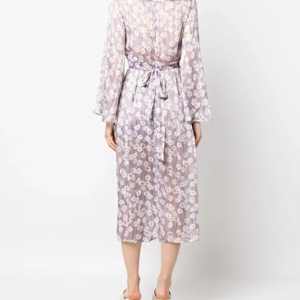 Платье миди с цветочным принтом