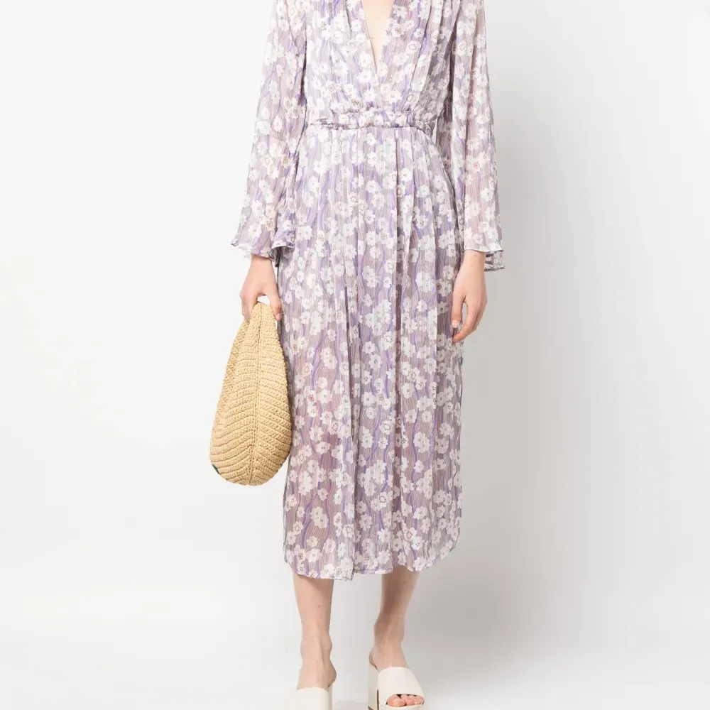 Платье миди с цветочным принтом