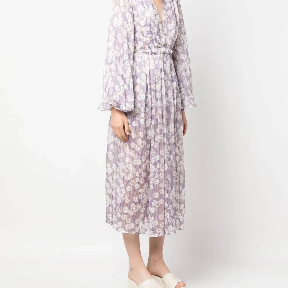 Платье миди с цветочным принтом