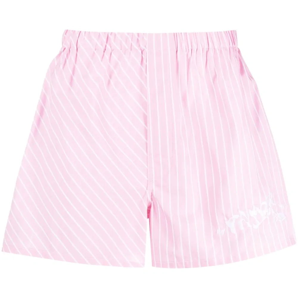 Полосатые шорты с вышитым логотипом Полосатые шорты с вышитым логотипом