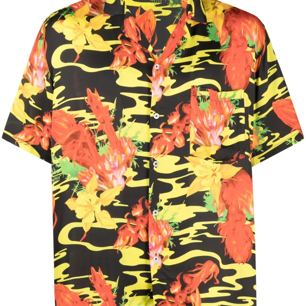 Рубашка оверсайз с цветочным принтом