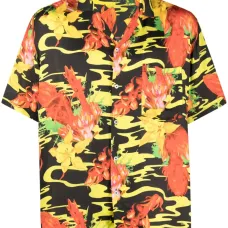 Рубашка оверсайз с цветочным принтом Рубашка оверсайз с цветочным принтом