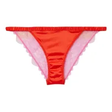 Сатиновые трусы с кружевом