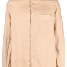 Льняная рубашка с длинными рукавами