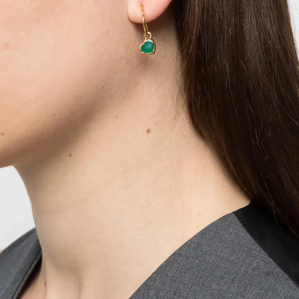 Серьги-кольца с кварцем