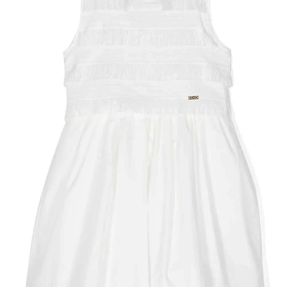 Платье с бахромой и логотипом